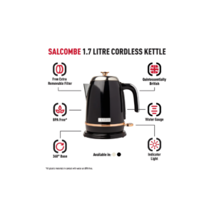 191137 - Salcombe Black And Copper 1.7 Litre Kettle Haden - Image 3