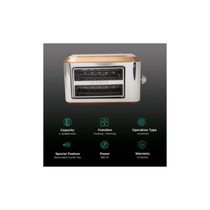 189738 - Boston Copper and Stainless Steel  2 Slice Toaster Haden - Image 6