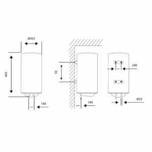 AT10000 - Wall Mounted Water Heater  92 litres Aspes - Image 8