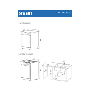 SJ13601EDX - Free Standing Dishwasher Stainless Steel 60 cm Svan BLUEPRINT