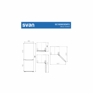 SC185603ENFX - Combi Fridge Freezer No Frost Stainless Steel 186*60 cms Svan - Image 7