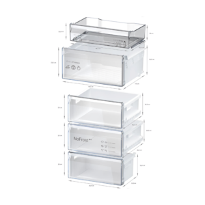 3KFD855BI - Combi Fridge Freezer No Frost White Glass 203*60 Cms Balay - Image 3