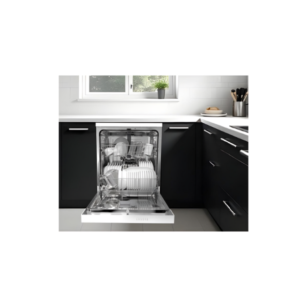 AJ13601ED - Free Standing Dishwasher white 60 cm Aspes opened