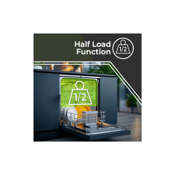 AJ13601ED - Free Standing Dishwasher white 60 cm Aspes half load