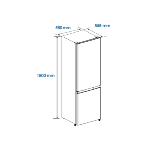AC185501E - Free Standing Combi Fridge Freezer White 180*55 cm Aspes BLUEPRINT
