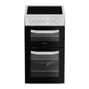 HTE5VCW - Free standing Cooker White 50 cm Hotpoint FRONT