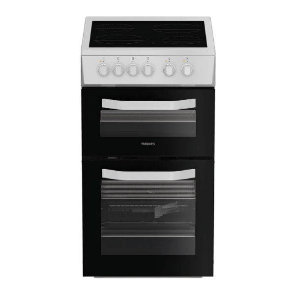 HTE5VCW - Free standing Cooker White 50 cm Hotpoint FRONT HTE5VCW - Free standing Cooker White 50 cm Hotpoint FRONT
