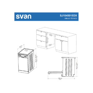 SJ104501EDX- Free Standing Dishwasher Stainless Steel 45 cm Svan BLUEPRINT