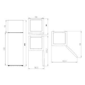 SF1655502E - Free Standing Fridge Freezer White 165.5*55 cm BLUEPRINT