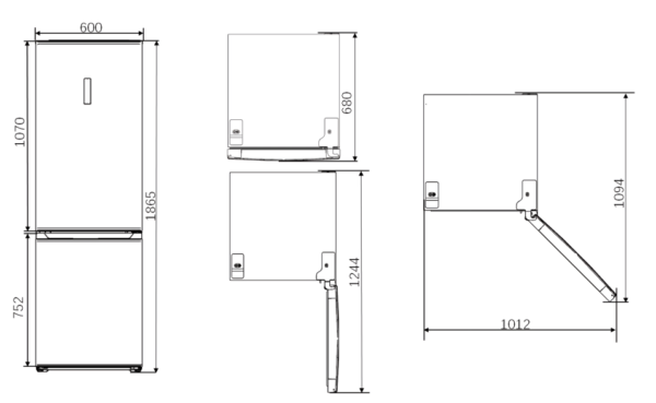SC185604ENFDX - Combi Fridge Freezer Stainless Steel with Display 186.5*60 cm Svan BLUEPRINT