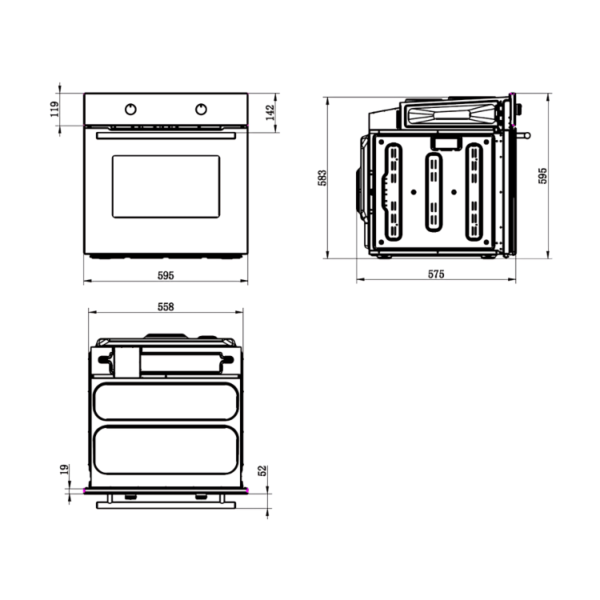 SH4700EB - Conventional Built-in Oven White 4 programs Svan BLUEPRINT