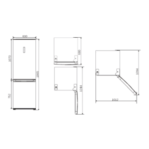 SC185604ENFD - Combi Fridge Freezer White with Display 186.5*60 cm Svan FRONT BLUEPRINT