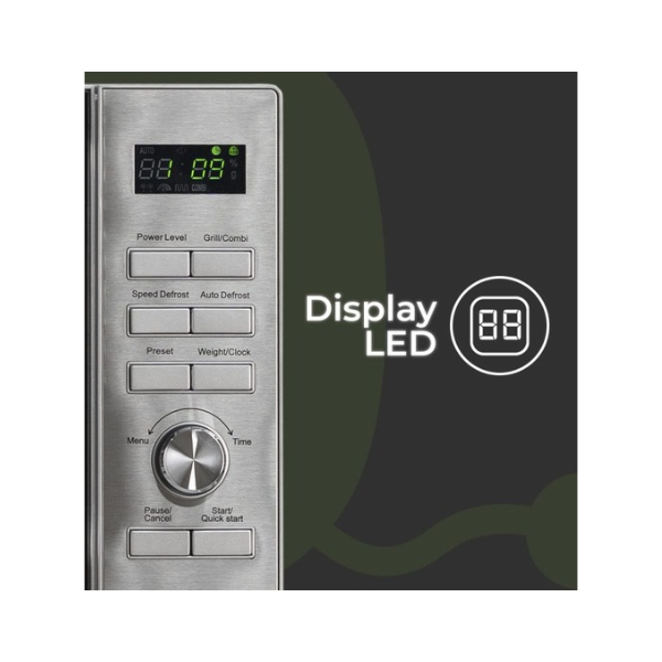AMWC25900DGN - Free Standing Microwave with Grill Stainless Steel 25 litres Svan DISPLAY