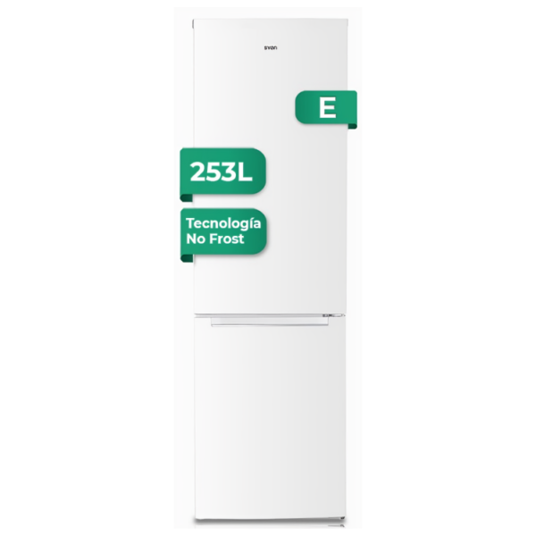 SC185501ENF - Free Standing Combi Fridge Freezer White 181*54.5 cm Svan FRONT SC185501ENF - Free Standing Combi Fridge Freezer White 181*54.5 cm Svan FRONT