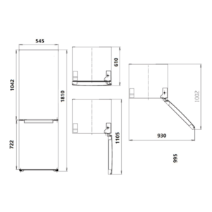 SC185501ENF - Free Standing Combi Fridge Freezer White 181*54.5 cm Svan BLUEPRINT